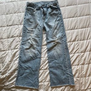 Girls size 12 Old Navy high rise slouchy straight leg, light wash jean